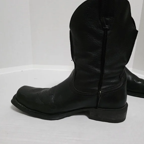Ariat Men's Black Rambler Leather Square Toe Boots - Picture 7 of 10